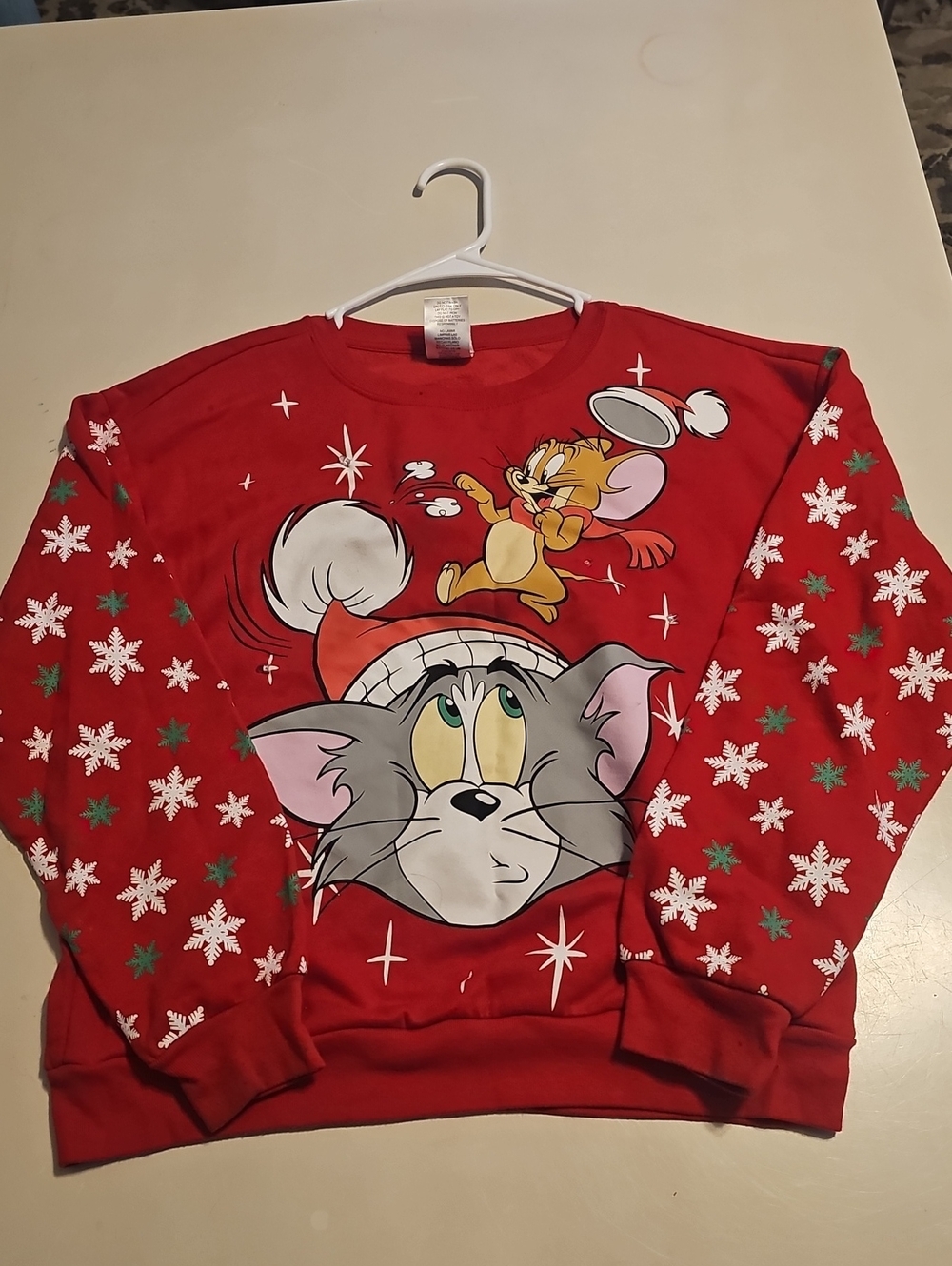 Tom and Jerry Red Holiday Graphic Sweater - Men's/Woman's